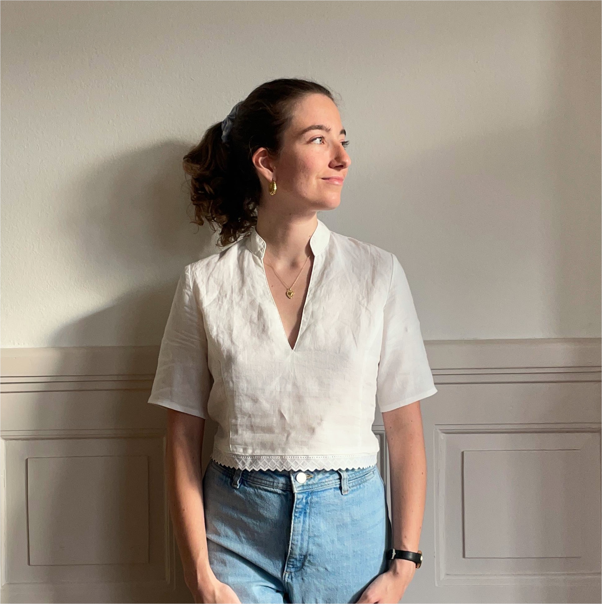 Top Revelo White Linen